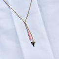 CORAL CRUSH LARIAT NECKLACE
