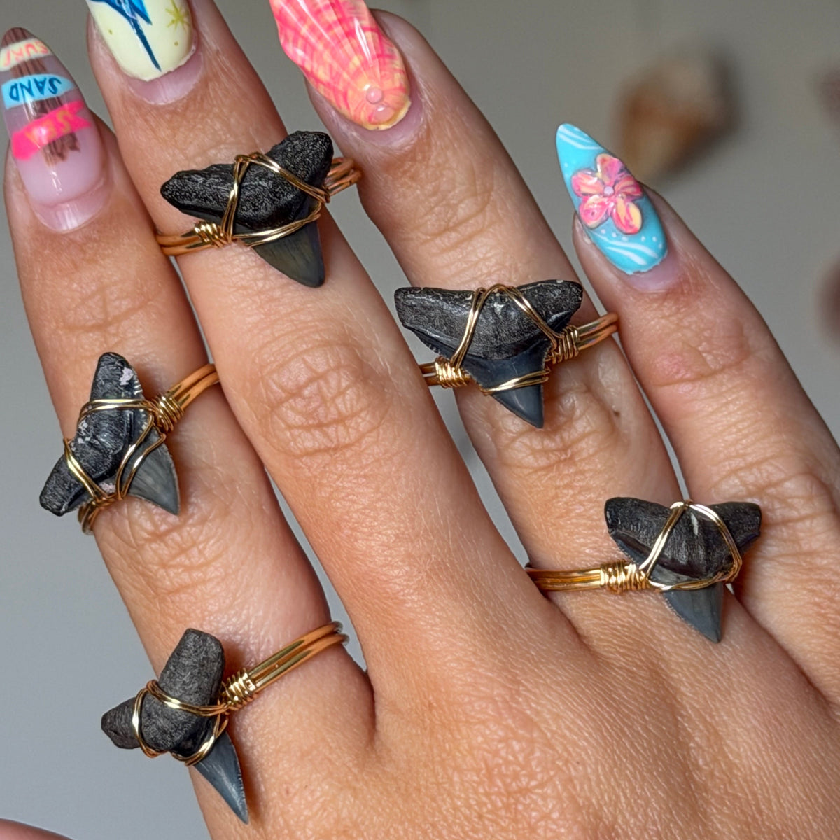 FOSSILIZED SHARK TOOTH RING