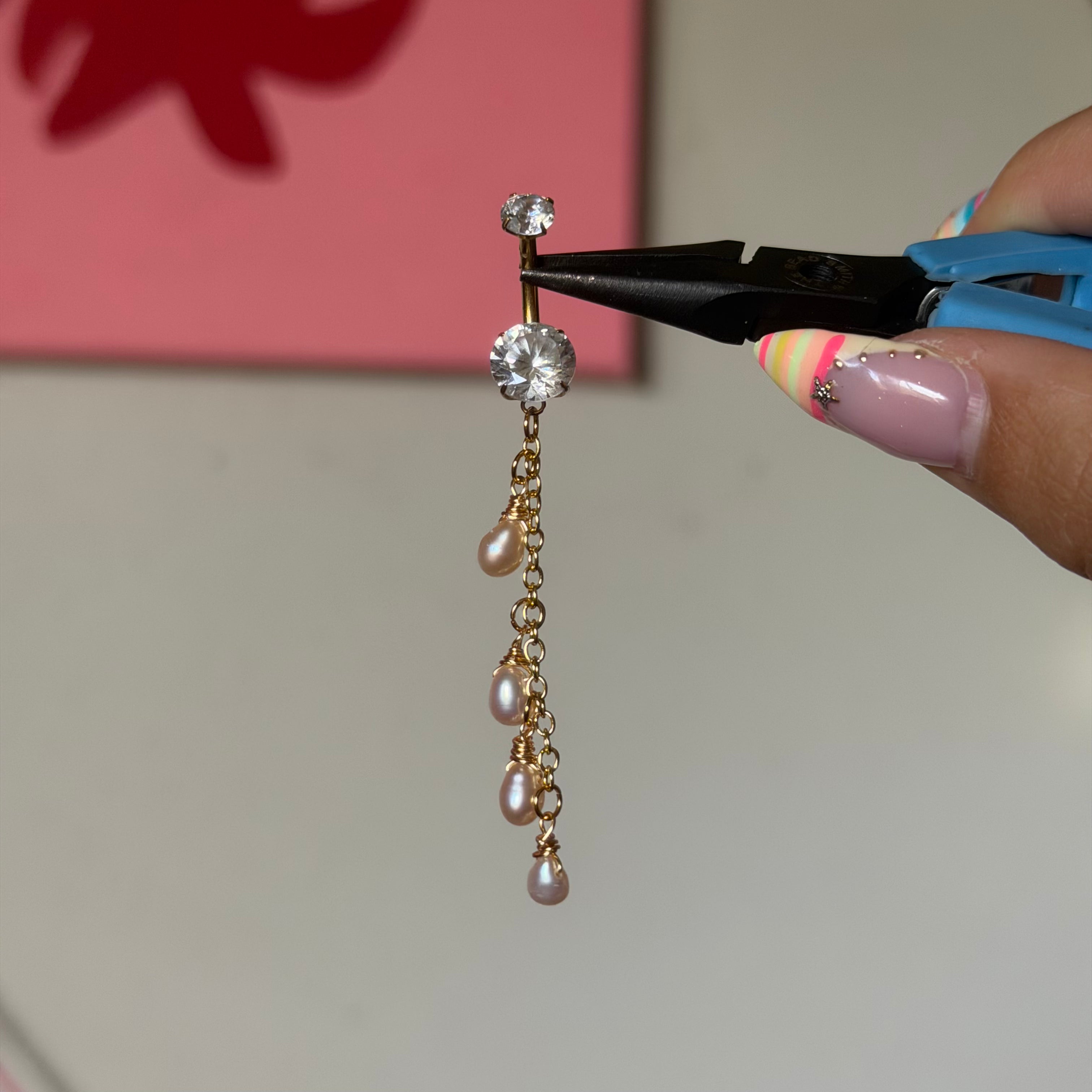 PEARL DROP BELLY RING