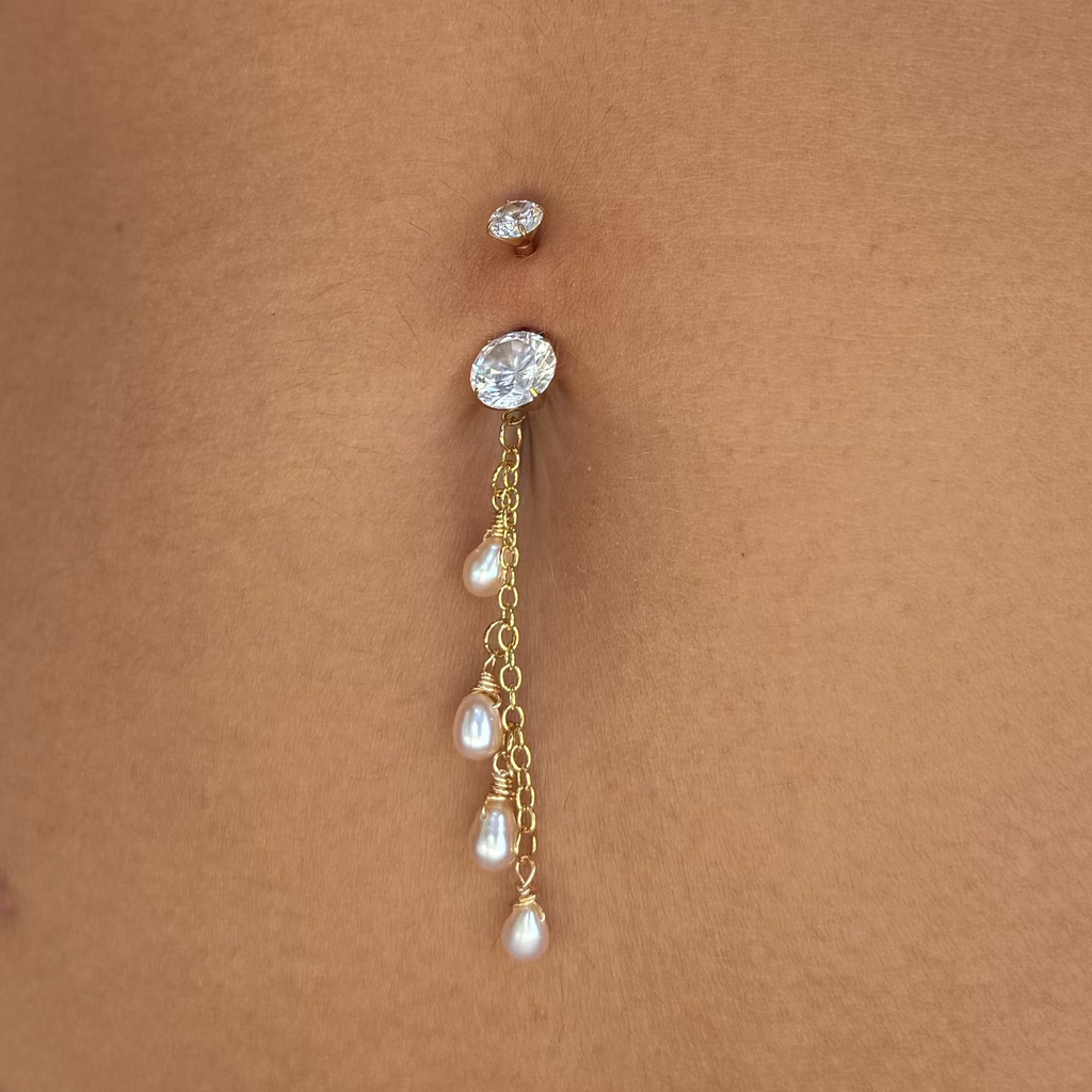 PEARL DROP BELLY RING